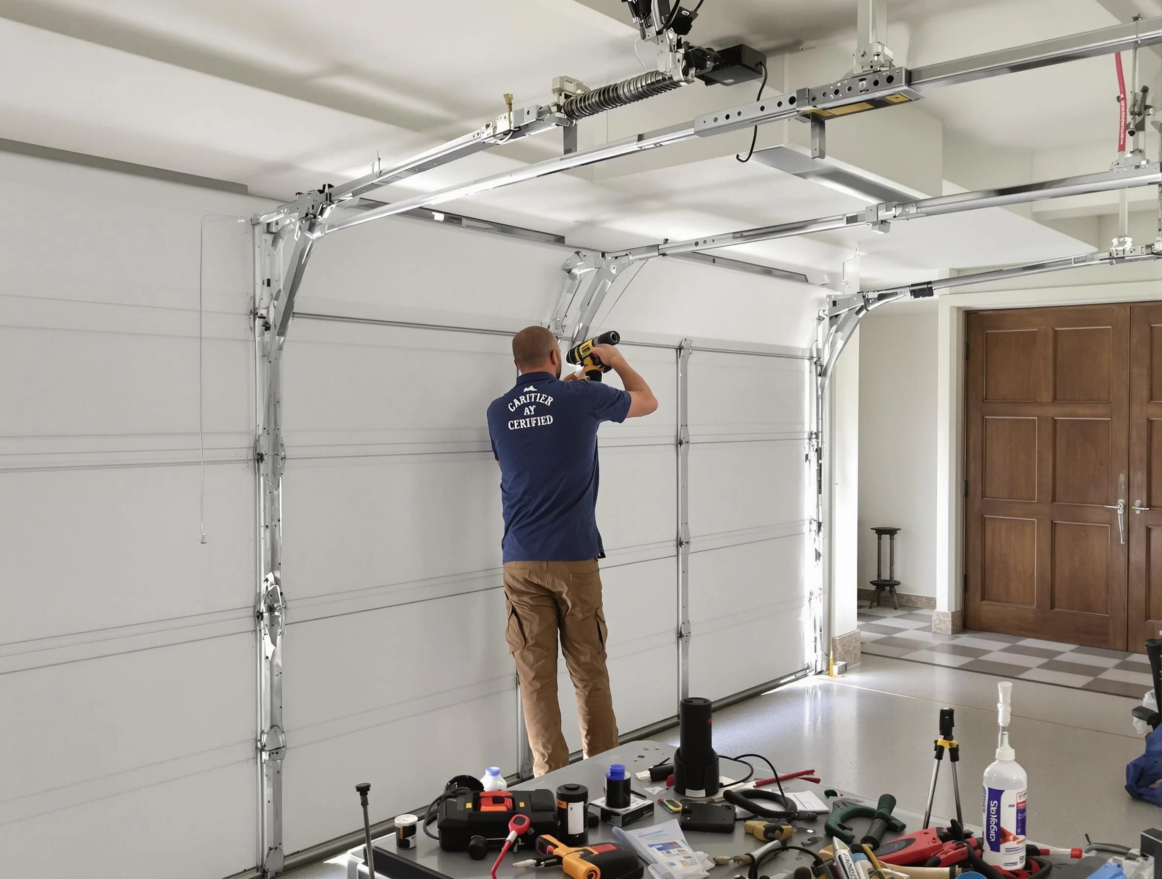 Roseville Garage Door Repair certified technician performing precision garage door repair in Roseville