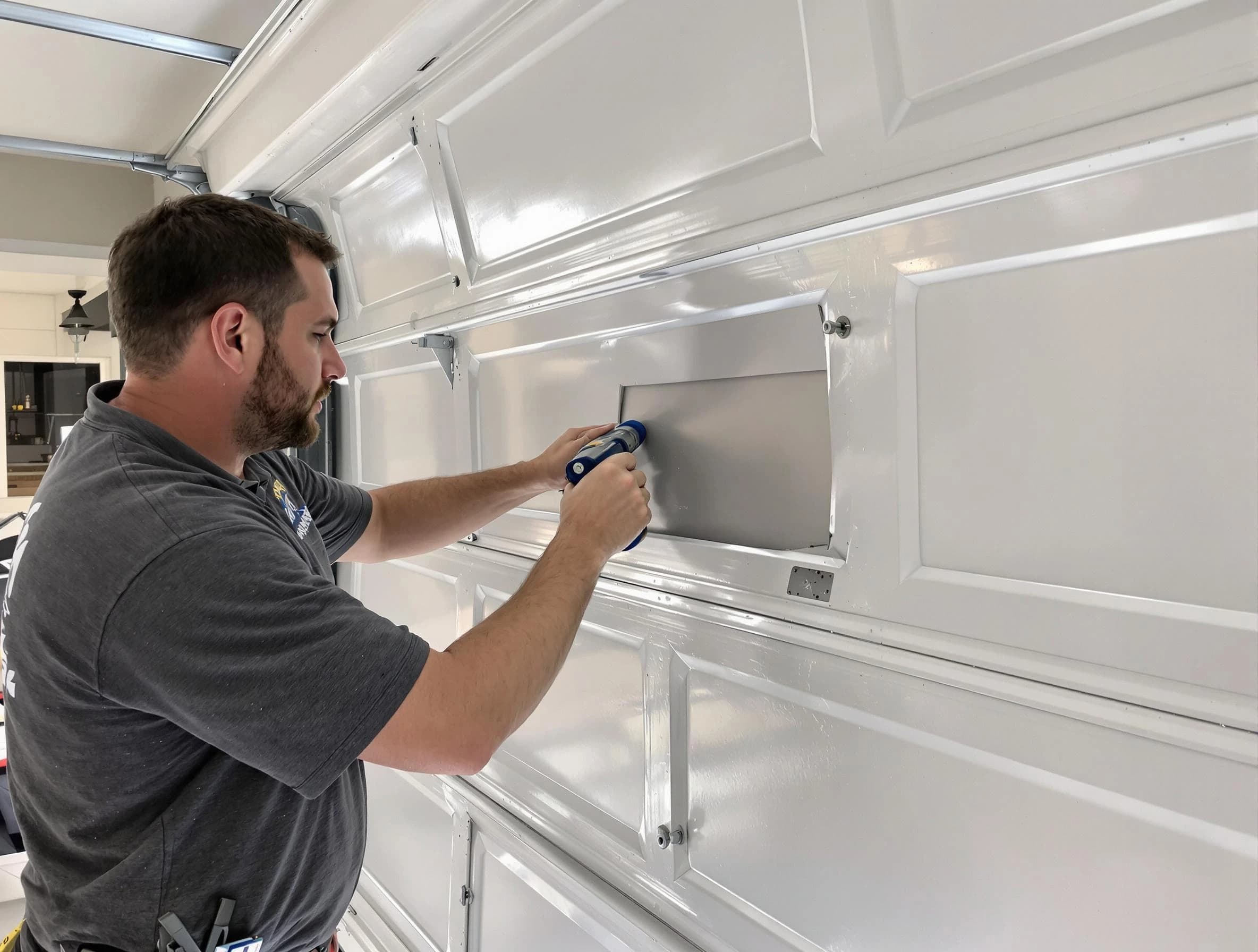 Garage door panel repair by Roseville Garage Door Repair in Roseville