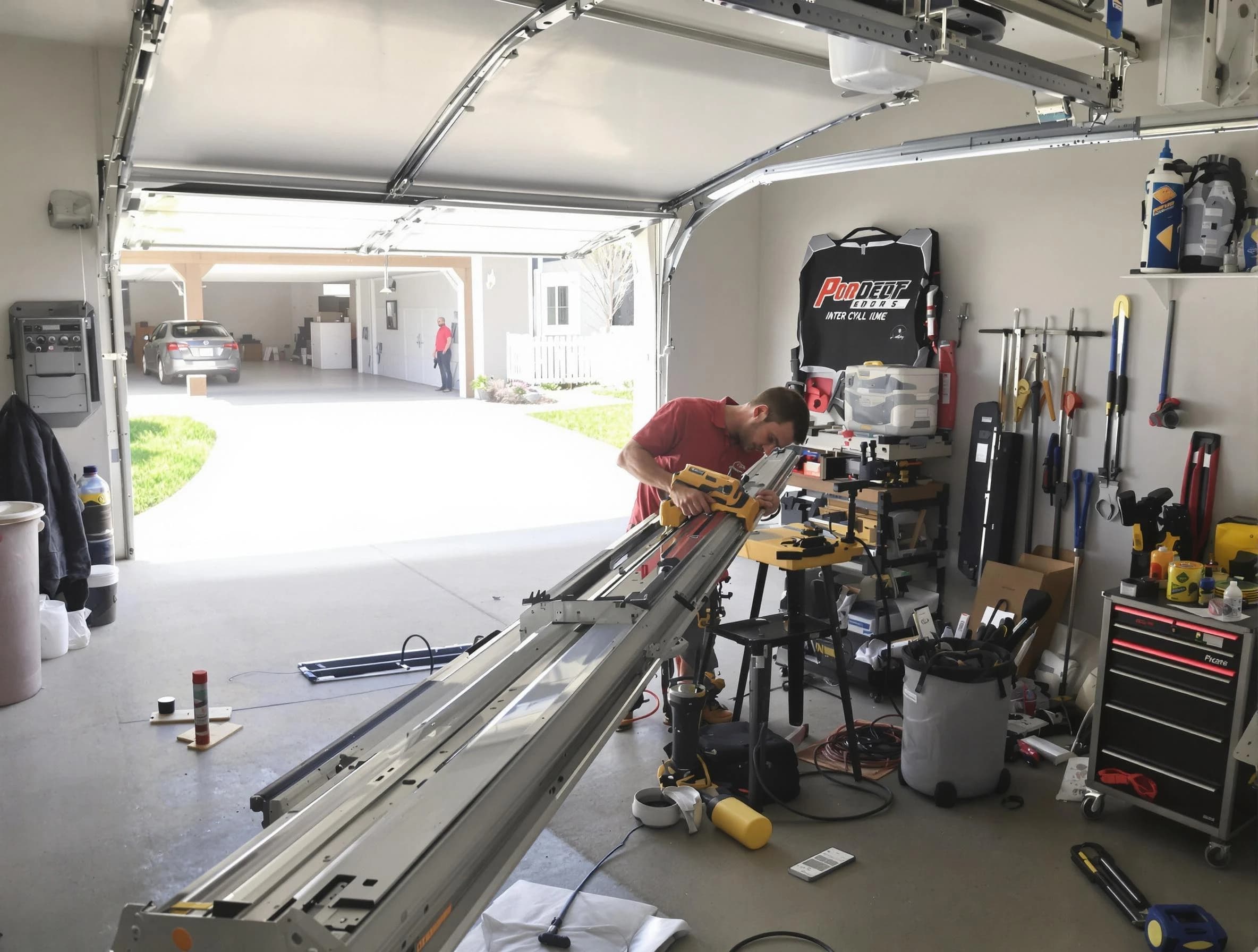Roseville Garage Door Repair expert performing track repair in Roseville